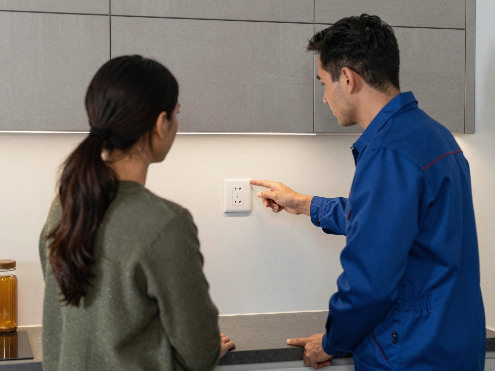 Electrical work with modern interior finishing